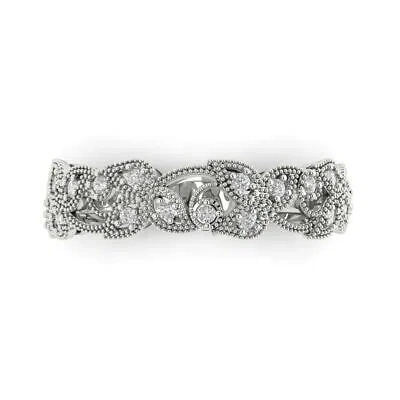 Pre-owned Pucci 0.15 Ct Round Bridal Wedding Band Ring 14kt White Gold Simulated Diamond