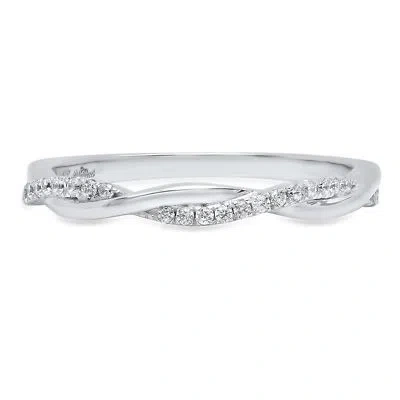 Pre-owned Pucci 0.22ct Round Simulated Diamond Stackable Wedding Anniversary Band 14k White Gold In White/colorless