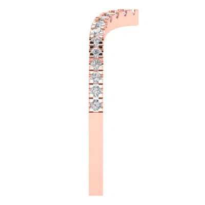 Pre-owned Pucci 0.23ct Round Cut Vvs1 Designer Wedding Bridal Chevron V Shape Band 14k Rose Gold In White/colorless