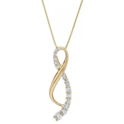 Pre-owned Pucci 0.35ct Round Simulated Solitaire Designer Pendant 14k Yellow Gold + 16" Chain