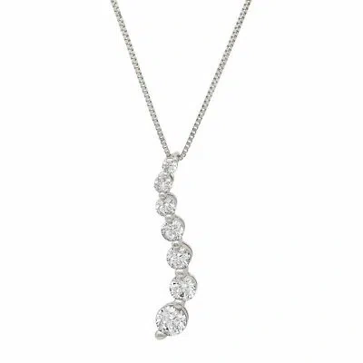 Pre-owned Pucci 0.39ct Round Cut Lab Created Diamond 14k White Gold Pendant With 16" Chain In G-h