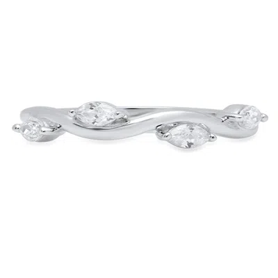 Pre-owned Pucci 0.50ct Marquise Simulated Diamond Stacking Anniversary Band 14k White Gold In White/colorless