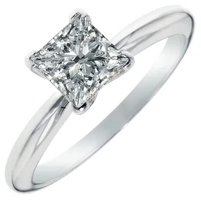 Pre-owned Pucci 0.5ct Princess Classic Simulated Engagement Promise Ring 14k White Solid Gold In White/colorless