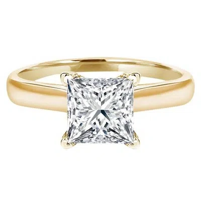 Pre-owned Pucci 0.5ct Princess Classic Simulated Engagement Promise Ring 14k Yellow Solid Gold In White/colorless