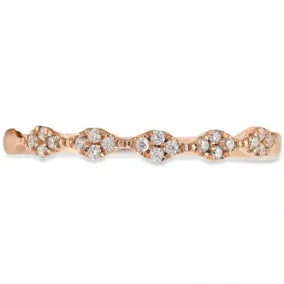 Pre-owned Pucci 0.5ct Round Cut Simulated Diamond Stackable Wedding Statement Band 14k Rose Gold In White/colorless