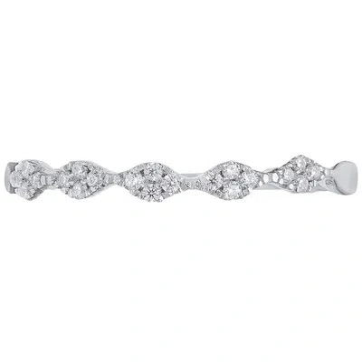 Pre-owned Pucci 0.5ct Round Cut Vvs1 Simulated Diamond Stackable Statement Band 14k White Gold In White/colorless