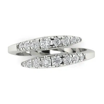 Pre-owned Pucci 0.70ct Round Cut Simulated Wedding Designer Anniversary Band 14k White Gold In White/colorless