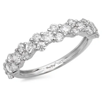 Pre-owned Pucci 0.9ct Round Cut Vvs1 Simulated Diamond Promise Anniversary Band 14k White Gold In White/colorless