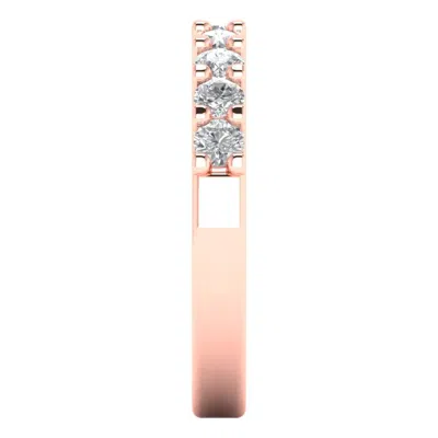 Pre-owned Pucci 1 Ct Round Cut 9-stone Bridal Engagement Wedding Ring Band Solid 14k Rose Gold In White/colorless