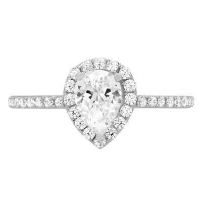 Pre-owned Pucci 1.02ct Pear Vvs1 Simulated Diamond Halo Promise Engagement Ring 14k White Gold