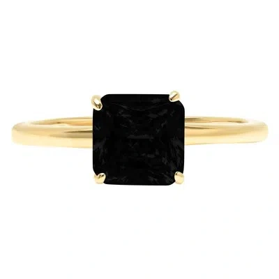Pre-owned Pucci 1.0ct Asscher Cut Natural Onyx Wedding Bridal Promise Ring Solid 14k Yellow Gold In D