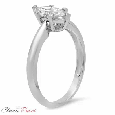 Pre-owned Pucci 1.0ct Marquise Cut Vvs1 Solitaire Engagement Wedding Ring Solid 14k White Gold In D