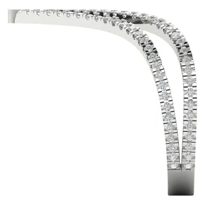 Pre-owned Pucci 1.11 Ct Modern Unique Design Ring Band Round Cut Vvs1 Halo Solid 14k White Gold