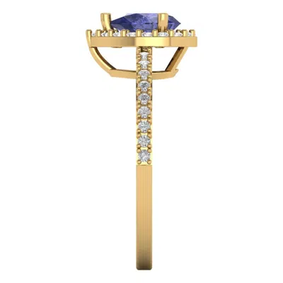 Pre-owned Pucci 1.22 Pear Tanzanite Stone Classic Bridal Statement Ring Real 14k Yellow Gold In D