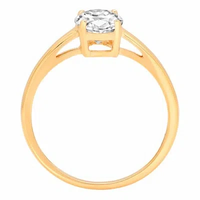 Pre-owned Pucci 1.25 Ct Oval Cut Wedding Engagement Bridal Solitaire Ring Band 14k Yellow Gold In White/colorless