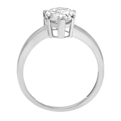 Pre-owned Pucci 1.25ct Pear Simulated Diamond Classic Solitaire Engagement Ring 14k White Gold In White/colorless
