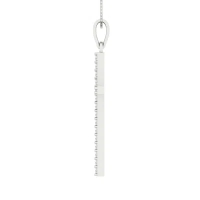 Pre-owned Pucci 1.25 Ct Round Cut 14k White Gold Simulated Diamond Cross Pendant + 16" Chain