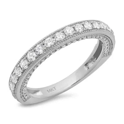 Pre-owned Pucci 1.2ct Round Simulated Diamond Eternity Wedding Anniversary Band 14k White Gold In White/colorless
