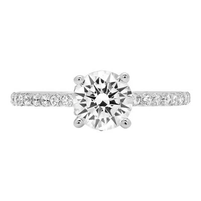 Pre-owned Pucci 1.44 Round Simulated Diamond Accent Anniversary Engagement Ring 14k White Gold
