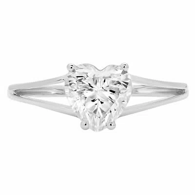 Pre-owned Pucci 1.5 Ct Heart Cut Wedding Engagement Promise Solitaire Ring Band 14k White Gold In White/colorless