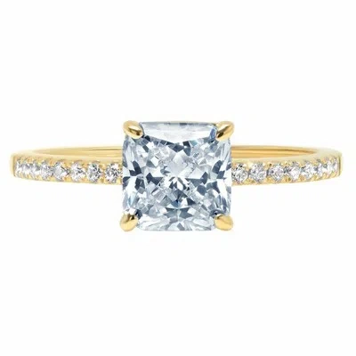 Pre-owned Pucci 1.66 Asscher Natural Aquamarine Modern Statement Ring Vvs1 Real 14k Yellow Gold In D