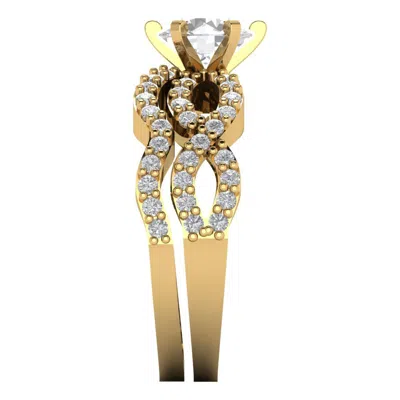 Pre-owned Pucci 1.6ct Round Cut Wedding Promise Engagement Bridal Ring Band Set 14k Yellow Gold In White/colorless