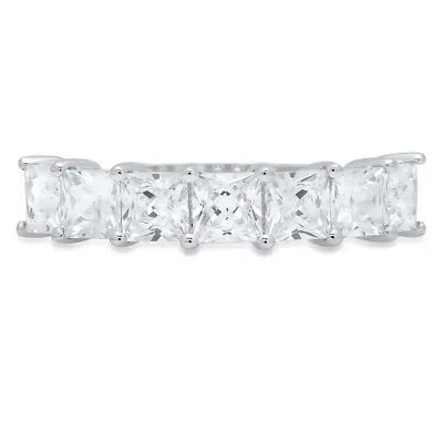 Pre-owned Pucci 1.75ct Princess Simulated Diamond Classic Wedding Engagement Band 14k White Gold In White/colorless