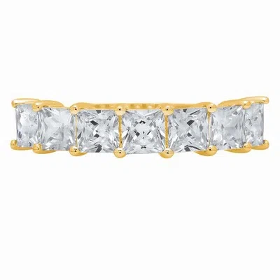 Pre-owned Pucci 1.75ct Princess Vvs1 Simulated Diamond Classic Engagement Band 14k Yellow Gold In White/colorless