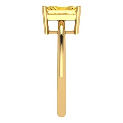 Pre-owned Pucci 1.75 Ct Radiant Designer Statement Classic Real Citrine Ring 14k Yellow Gold
