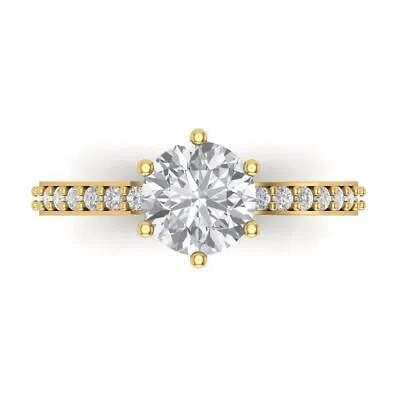 Pre-owned Pucci 1.76ct Round Promise Simulated Engagement Wedding Accent Ring 14k Yellow Gold In D
