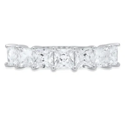 Pre-owned Pucci 1.85ct Princess Simulated Diamond Eternity Engagement Band 14k White Real Gold In White/colorless