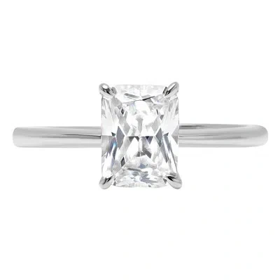 Pre-owned Pucci 1.85ct Radiant Cut Wedding Simulated Engagement Anniversary Ring 14k White Gold In White/colorless