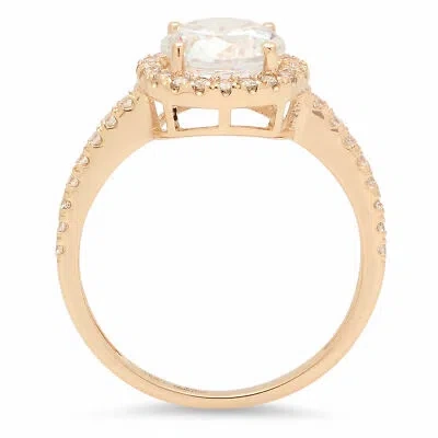 Pre-owned Pucci 1.85ct Round Vvs1 Bridal Wedding Engagement Halo Ring Band Solid 14k Yellow Gold In White/colorless