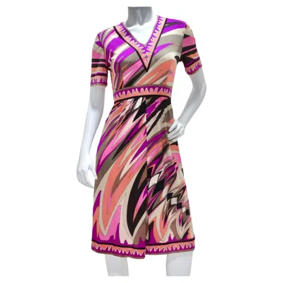 Pre-owned Pucci 1960s Printed Multicolor Dress In Brown