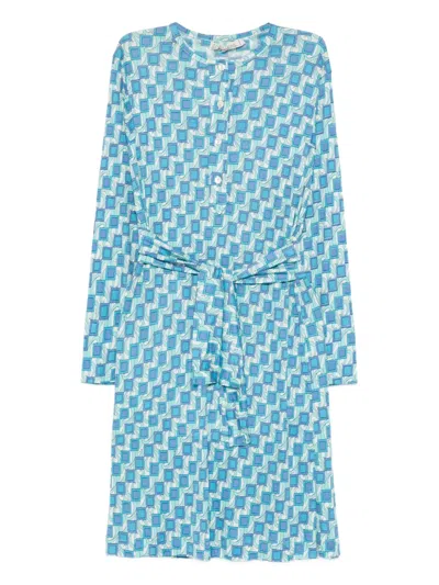 Pre-owned Pucci 1960s Silk Dress In Blue