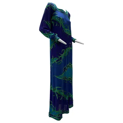 Pre-owned Pucci 1970 Emilio  Silk Jersey Print Maxi Dress In Black