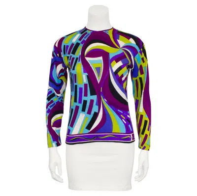 Pre-owned Pucci 1970s Emilio  Fine Cashmere Top In Purple
