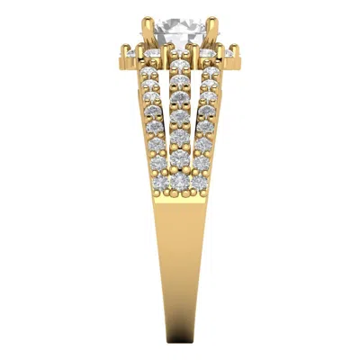 Pre-owned Pucci 1.98 Ct Round Cut Halo Solitaire Engagement Bridal Wedding Ring 14k Yellow Gold In White/colorless