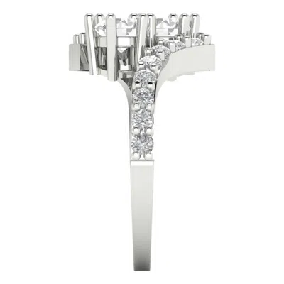 Pre-owned Pucci 1.98ct Round Cut 2-stone Curved Solitaire Engagement Wedding Ring14k White Gold In D