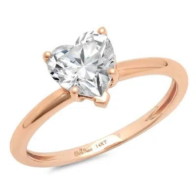 Pre-owned Pucci 1.9ct Heart Anniversary Promise Simulated Engagement Bridal Ring 14k Rose Gold In D