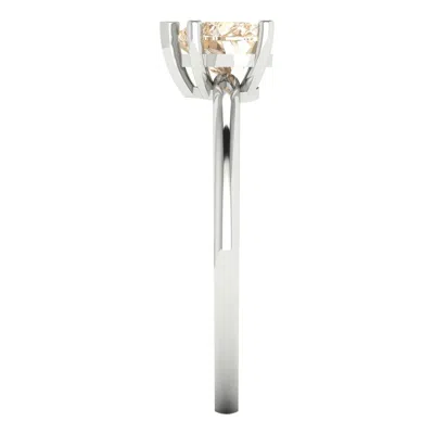 Pre-owned Pucci 1.ct Heart Designer Statement Bridal Natural Morganite Ring Solid 14k White Gold