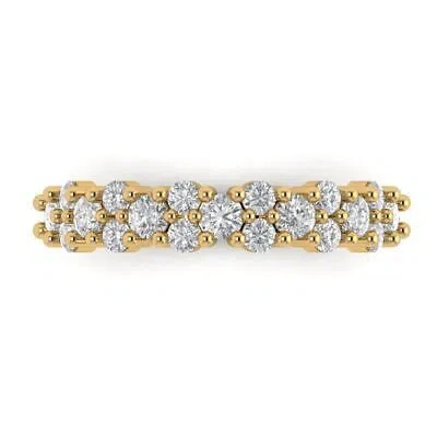 Pre-owned Pucci 1ct Round Cut Simulated Designer Bridal Promise Anniversary Band 14k Yellow Gold