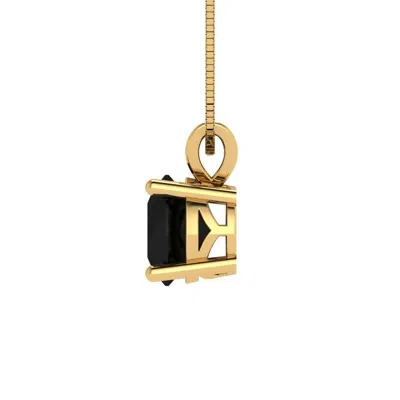 Pre-owned Pucci 1ct Round Cut Vvs1 Natural Onyx Pendant Necklace 18" Chain Solid 14k Yellow Gold In D