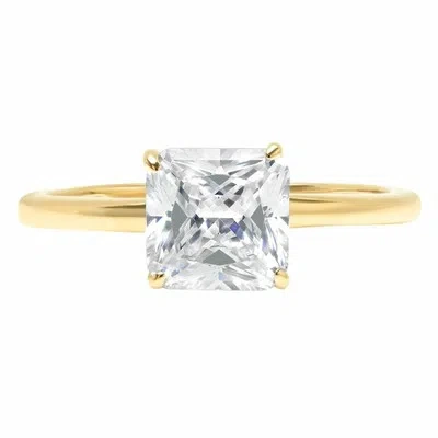 Pre-owned Pucci 2 Ct Asscher Cut Solitaire Promise Engagement Wedding Ring Solid 14k Yellow Gold In White/colorless