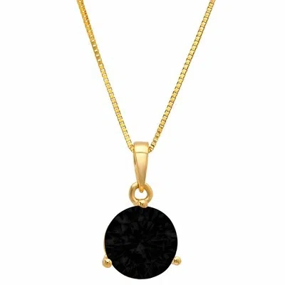 Pre-owned Pucci 2 Round Classic Natural Onyx Pendant Necklace 16" Chain Solid 14k Yellow Gold In D