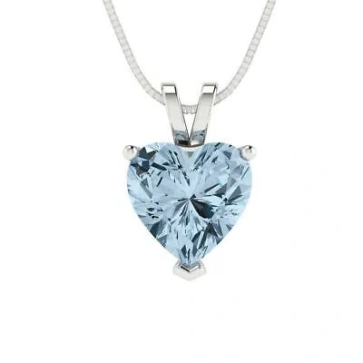 Pre-owned Pucci 2.0 Ct Heart Cut Lab Created Gem Pendant Necklace 18" Chain Box 14k White Gold
