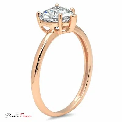 Pre-owned Pucci 2.0 Ct Brilliant Heart Shaped Cut Solitaire Engagement Ring Real 14k Rose Gold In White/colorless