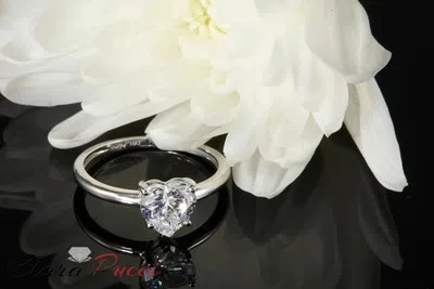 Pre-owned Pucci 2.0 Ct Brilliant Heart Shaped Cut Solitaire Engagement Ring Real 14k White Gold In White/colorless