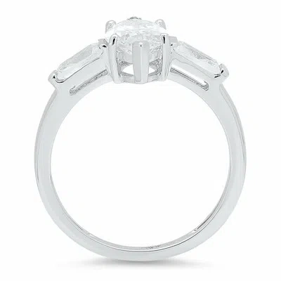 Pre-owned Pucci 2.0 Ct Marquise Baguette Solitaire Engagement Bridal Wedding Ring 14k White Gold In D