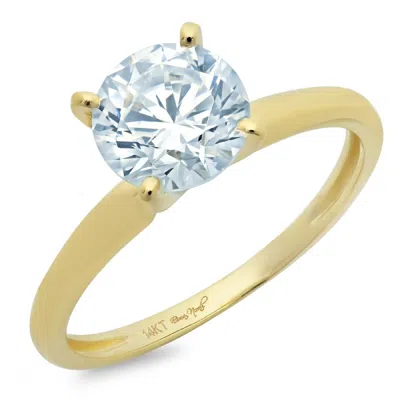 Pre-owned Pucci 2.0 Ct Round Cut Vvs1 Sky Blue Topaz Wedding Bridal Promise Ring 14k Yellow Gold In D